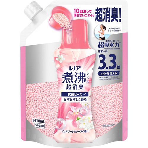 P&G レノア煮沸レベル消臭抗菌ビーズ ピュアブーケ&ソープの香り つめかえ用 超特大 香り付けビーズ 1410mL