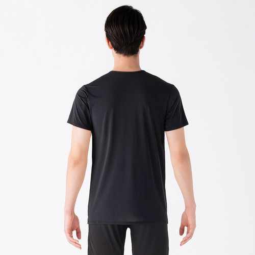 PEACE FIT(ピースフィット) COOL 接触冷感半袖Vネックシャツ 紳士 クロ L トップバリュ