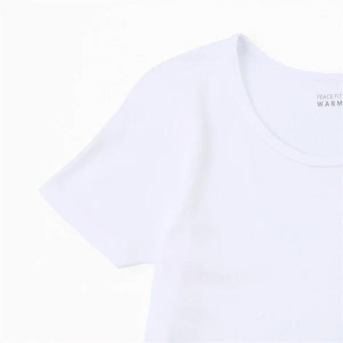 PEACE FIT(ピースフィット)WARM オーガニックコットン3分袖丸首シャツ(衿広め) 女の子 ブラック 120cm トップバリュ