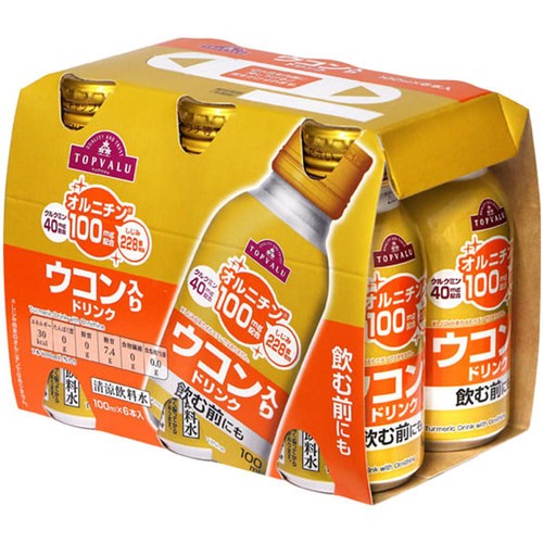 オルニチン配合 ウコン入りドリンク ＜6本セット＞ 100ml x 6本 トップバリュ