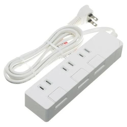 節電スイッチ付コンセント3個口 1.5m ホームコーディ