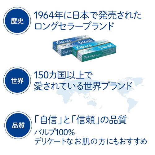 日本製紙クレシア クリネックスティシュー 180組 x 5箱