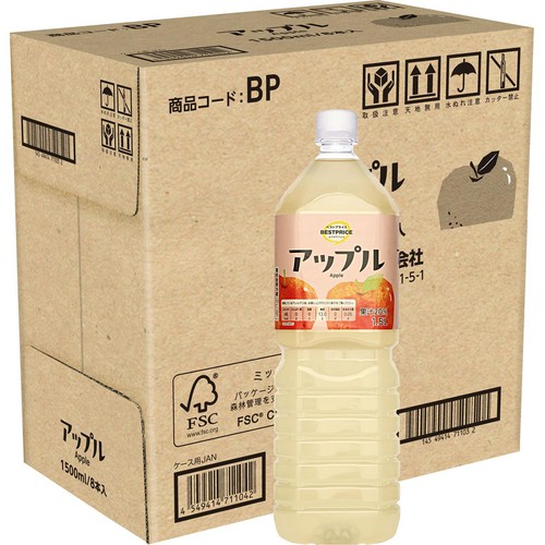 アップル 1ケース 1500ml x 8本 トップバリュベストプライス