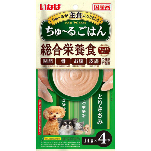 【ペット用】 いなば 国産ちゅーるごはん 総合栄養食 とりささみ 14g x 4本