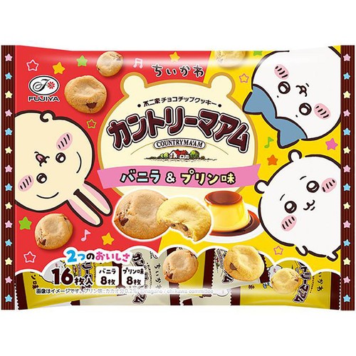 不二家 アニメちいかわ カントリーマアム(バニラ&プリン味) 16枚入