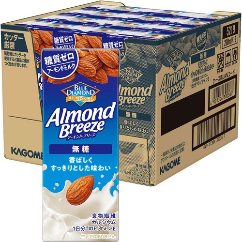 カゴメ アーモンド・ブリーズ 無糖 1ケース 200ml x 12本