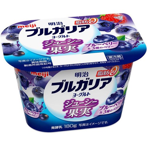 明治 ブルガリアヨーグルト脂肪0 ブルーベリー&3種のベリー 180g Green