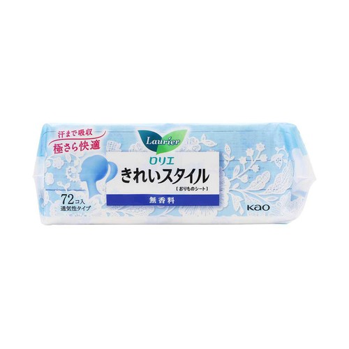 花王 ロリエ きれいスタイル おりものシート 無香料 72個