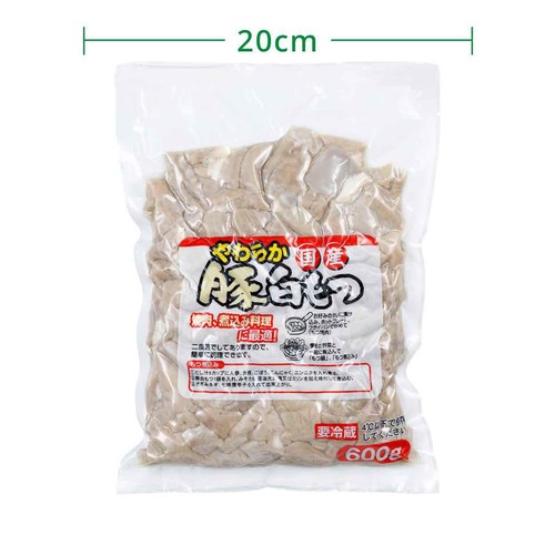 【冷蔵】国産 やわらか豚白もつ 600g