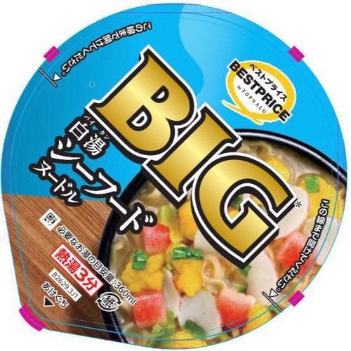 白湯 シーフードヌードルビッグ 104g トップバリュベストプライス