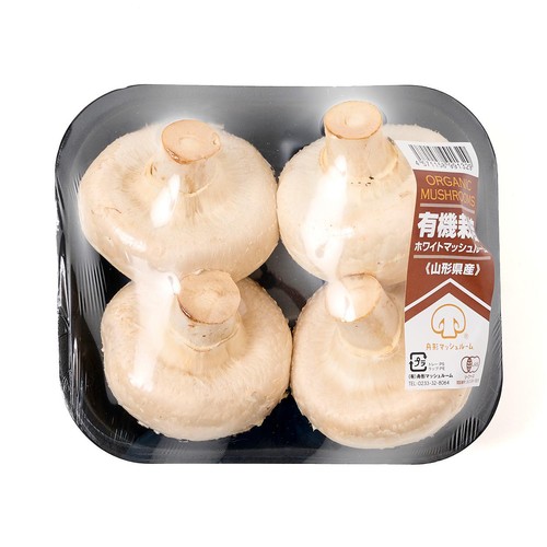 有機】山形県産 大粒マッシュルーム(ホワイト) 4個 1パック Green