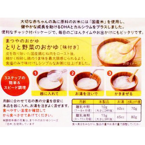 まつやのおかゆ とりと野菜のおかゆ 7・8ヶ月頃から 30g Green Beans