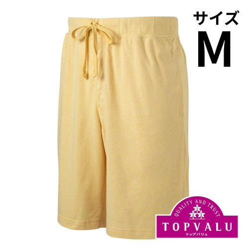 前とじ天竺ハーフパンツ 紳士 ライトイエロー M トップバリュ