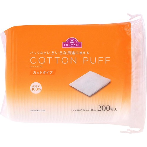 コットンパフ カットタイプ 200枚 トップバリュ