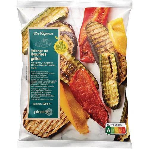 ピカール 4種類の焼き野菜ミックス(ナス、ズッキーニ、赤・黄パプリカ)【冷凍】 600g