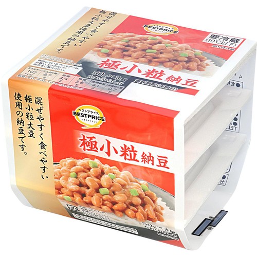 極小粒納豆 50g x 3個 トップバリュベストプライス