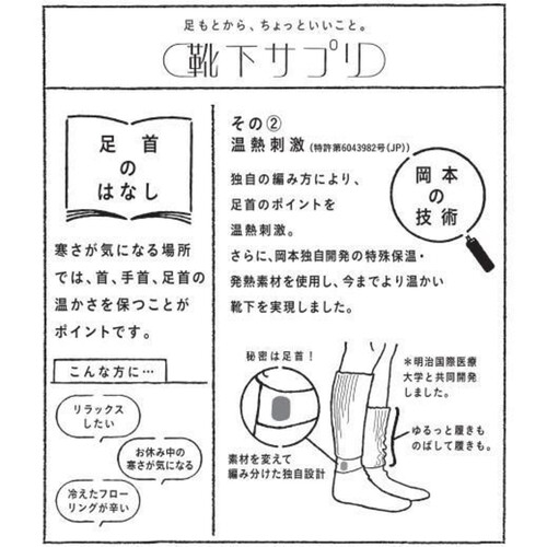 岡本 靴下サプリ まるでこたつソックス 23ー25 シナモン