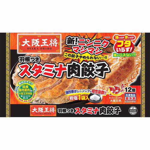 イートアンドフーズ 大阪王将 羽根つきスタミナ肉餃子  【冷凍】 12個入