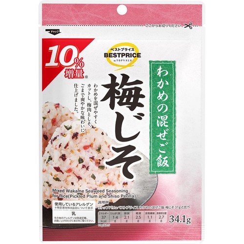 わかめの混ぜご飯 梅じそ 増量 34.1g トップバリュベストプライス