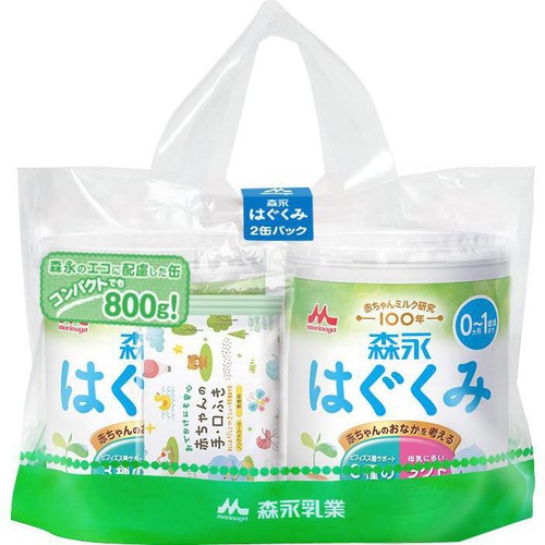 森永乳業 はぐくみ 大缶2缶パック 800g x 2個 Green Beans | グリーン
