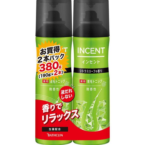 バスクリン インセント 薬用育毛トニック 微香性 190g x 2 ペアパック