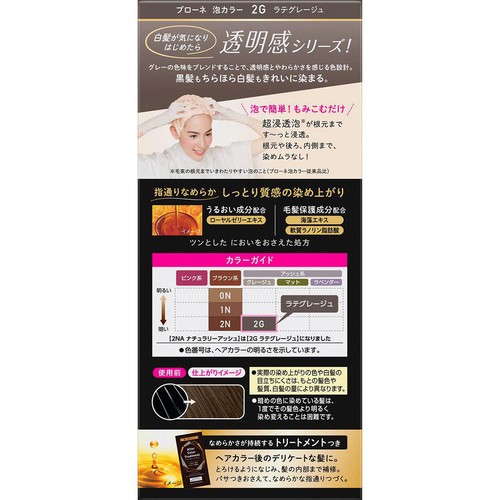 花王 ブローネ 泡カラー 2G ラテグレージュ 100ml + 8g