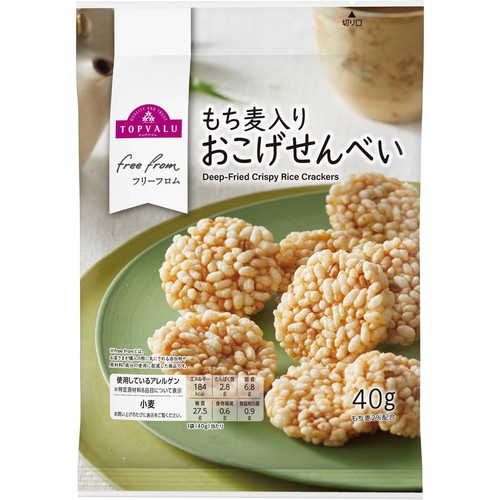 フリーフロムもち麦入りおこげせんべい 40g トップバリュ