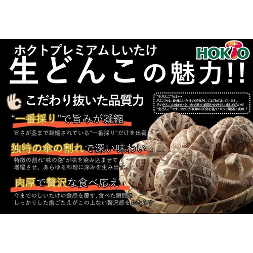 長野県産 ホクトプレミアム 一番採り生どんこ(菌床栽培) 160g 1パック