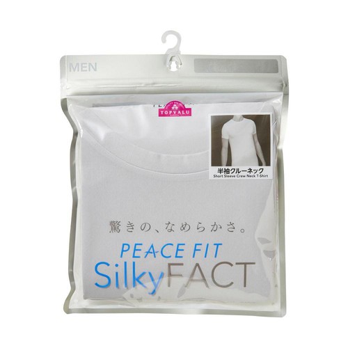 PEACE FIT(ピースフィット) SilkyFACT 半袖クルーネックシャツ 紳士 グレー XL トップバリュ