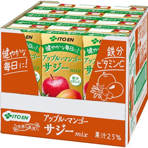 伊藤園 サジーミックス 1ケース 200ml x 12本 Green Beans | グリーン