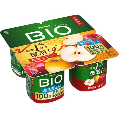 ダノン ビオ 和梨 & りんご 75g x 4個