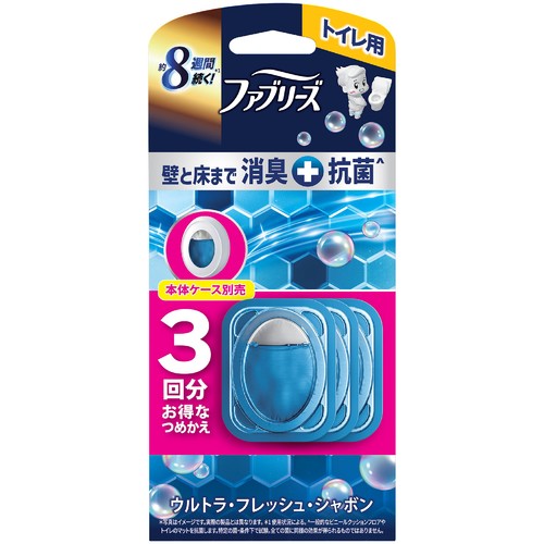 P&G ファブリーズ トイレ用 消臭剤+抗菌 ウルトラ・フレッシュ・シャボン 6.3mL x 3回分