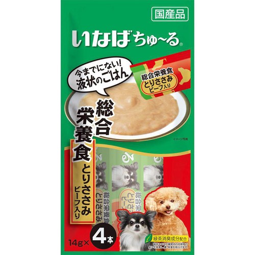 【ペット用】 いなば 国産ちゅーる 総合栄養食 とりささみビーフ入り 14g x 4本