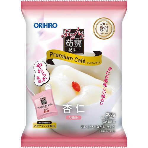 オリヒロ ぷるんと蒟蒻ゼリー プレミアムカフェ 杏仁味 10個 Green