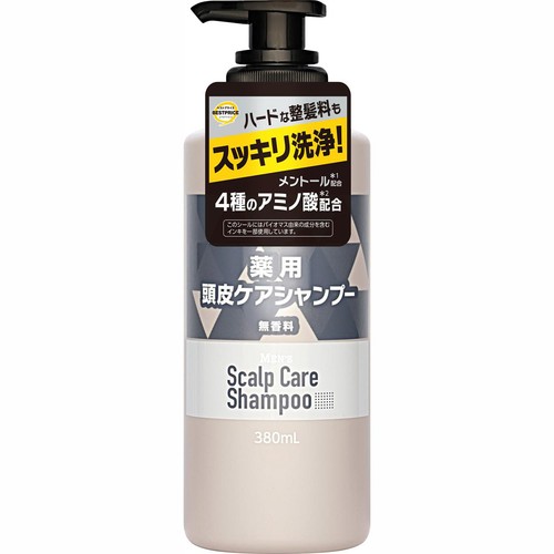 メンズハードな整髪料もスッキリ落とす薬用頭皮ケアシャンプー 本体 380ml トップバリュベストプライス
