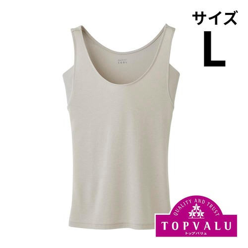 PEACE FIT(ピースフィット) COOL 汗取りパッド付タンクトップ 婦人 ベージユ L トップバリュ