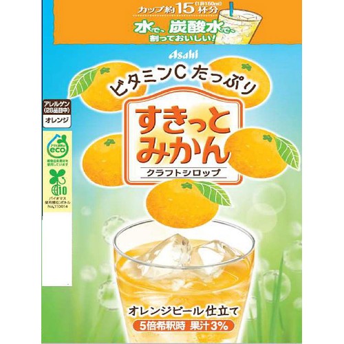 みかん アサヒ飲料 クラフトシロップ すきっとみかん 470ml Green Beans