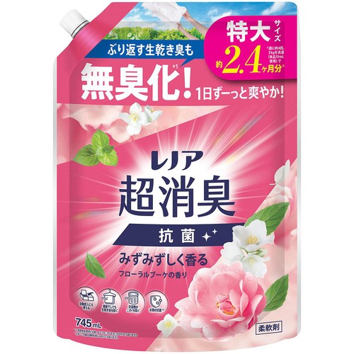 P&G レノア 超消臭 みずみずしく香るフローラルブーケの香り つめかえ用 特大サイズ 柔軟剤 745mL
