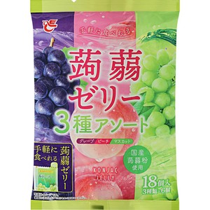 エースベーカリー 果汁30% 蒟蒻ゼリー 3種アソート 20g x 18個 Green