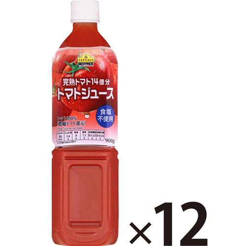完熟トマト14個分トマトジュース食塩不使用 ＜ケース＞ 900g x 12本 トップバリュベストプライス