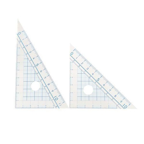 三角定規 2点セット  目盛10cm ブルー トップバリュ