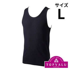 ganionmade タンクトップ　3点　ガニオンメイド ブラックガニオン オーガニックコットン100% リブ編みタンクトップ 紳士 クロ L トップ