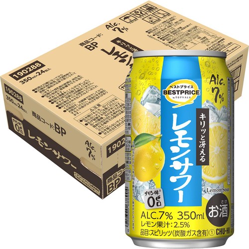 レモンサワー 1ケース 350ml x 24本 トップバリュベストプライス Green