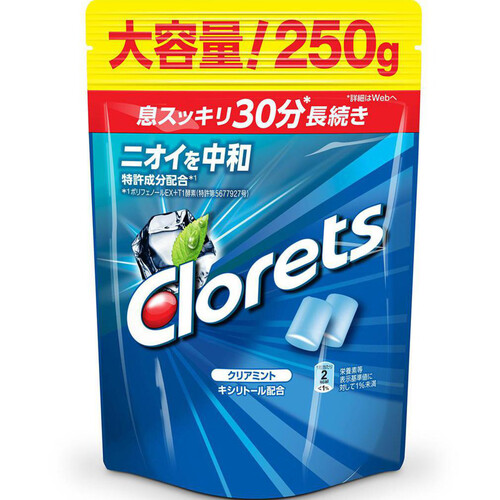 モンデリーズ クロレッツXP クリアミント スタンドパウチ 250g