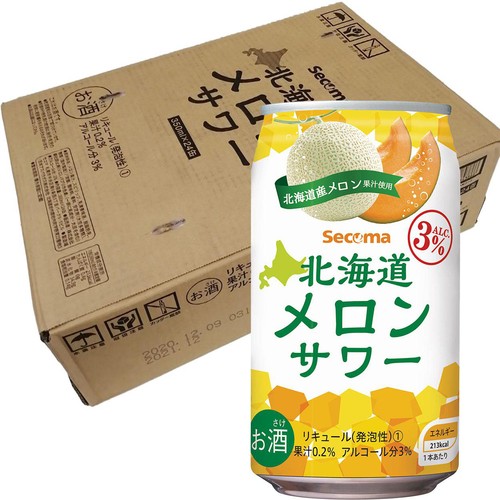 3%/北海道】 セコマ 北海道メロンサワー 1ケース 350ml x 24本 Green