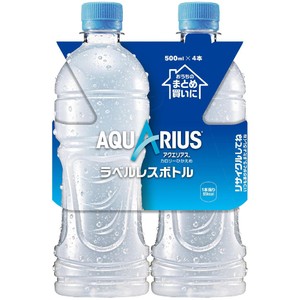 コカ・コーラ アクエリアス ラベルレス4本マルチ 500ml x 4本 Green