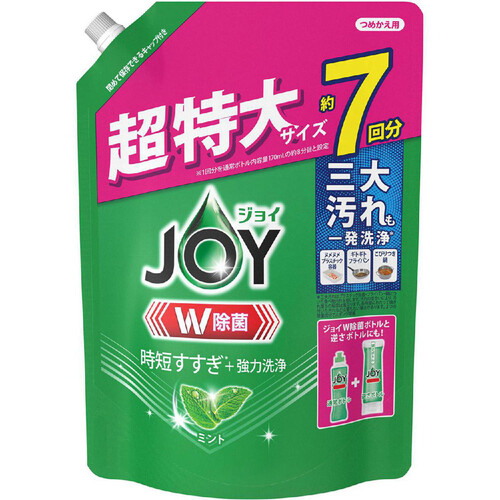 P&G ジョイW除菌 食器用洗剤 ミント 詰替超特大 910ml Green Beans