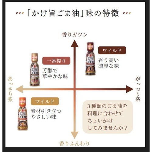 竹本油脂 かけ旨ごま油 マイルド 150g