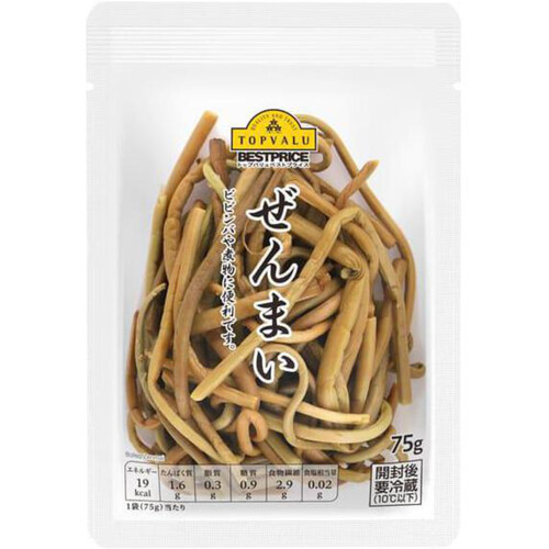 ぜんまい水煮 75g トップバリュベストプライス Green Beans | グリーン