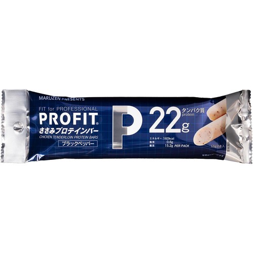 丸善 PROFIT ささみプロテインバー ブラックペッパー 130g(65g x 2本入